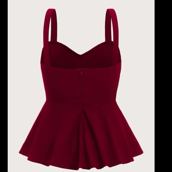 NEW•XL•VINTAGE STYLE CABERNET PEPLUM TOP•NWT - Picture 3 of 9